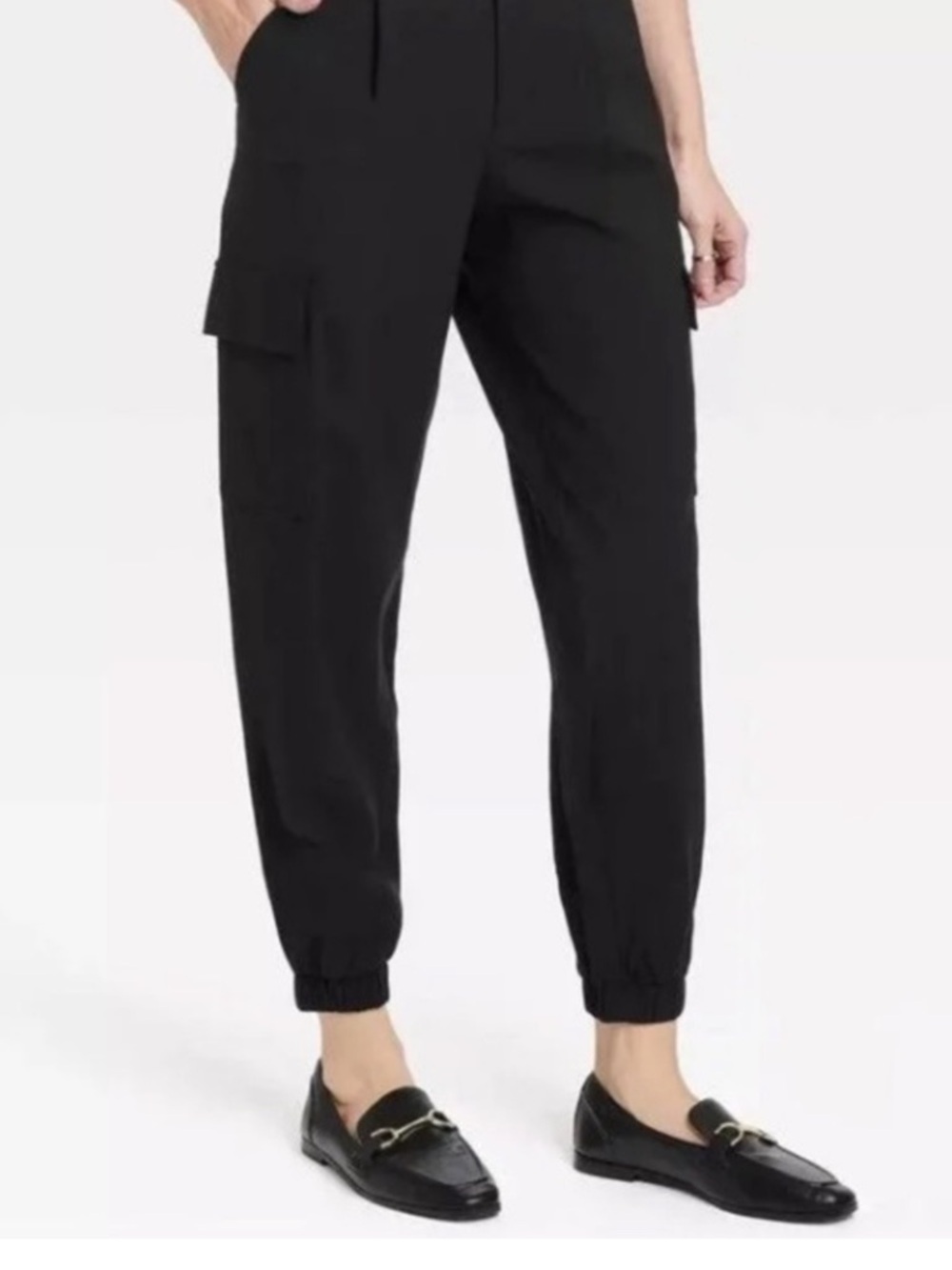 A New Day Black Women's Cargo Jogger Pants Size 12 NWT